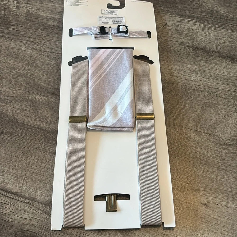 NWT Cat & Jack accessory set bow tie, suspenders and pocket square